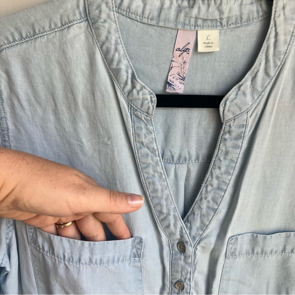 Alya Light Blue High Low Dress - Size Large - Picture 2 of 11